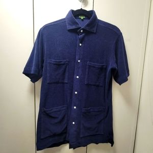 Sid Mashburn Knit Marquez Shirt in Navy Terry